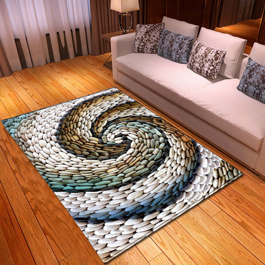 Modern marble effect rug by WinniHouse, perfect for stylish living rooms and bedrooms, featuring elegant contemporary design.