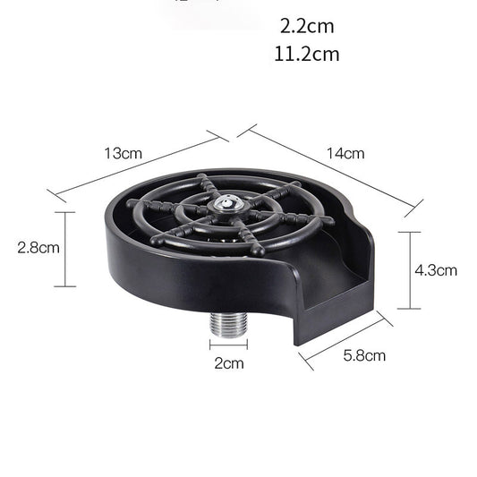 WinniHouse bar counter cup washer sink with high-pressure spray and automatic faucet for kitchen coffee pitcher and cup cleaning.