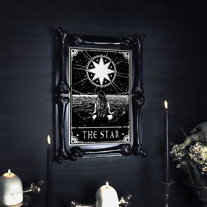 Set of six black and white tarot posters for wall decor, modern unframed artwork for living room or bedroom by WinniHouse