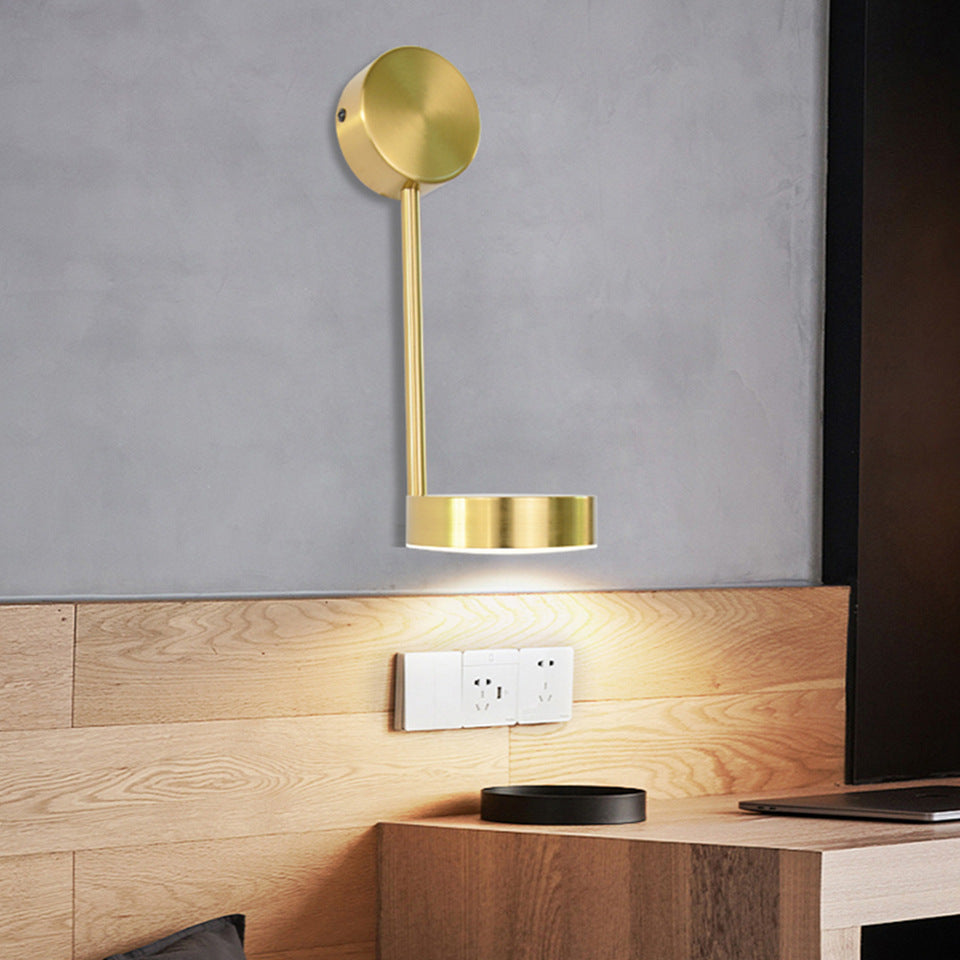 WinniHouse bedside wall lamp with rotary key switch, wall-mounted design, ideal for background wall decoration.