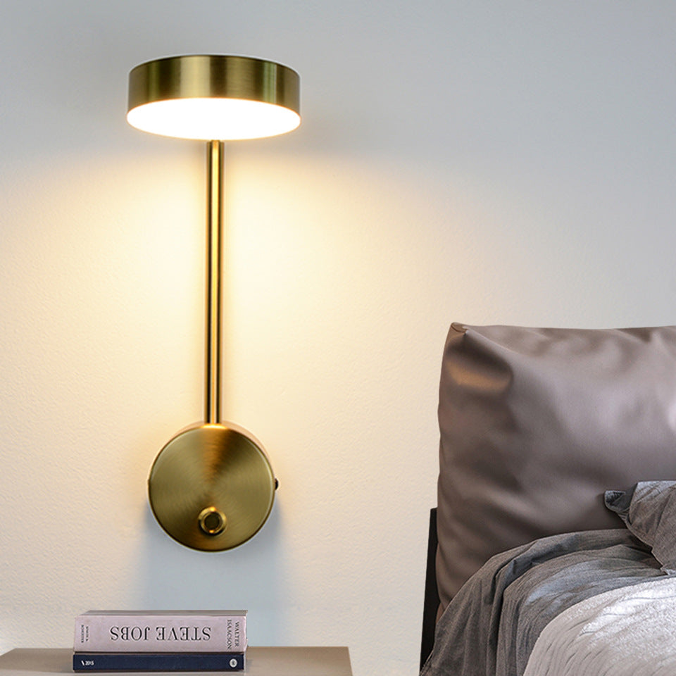 WinniHouse bedside wall lamp with rotary key switch, decorative wall lighting for bedroom or background wall decoration.