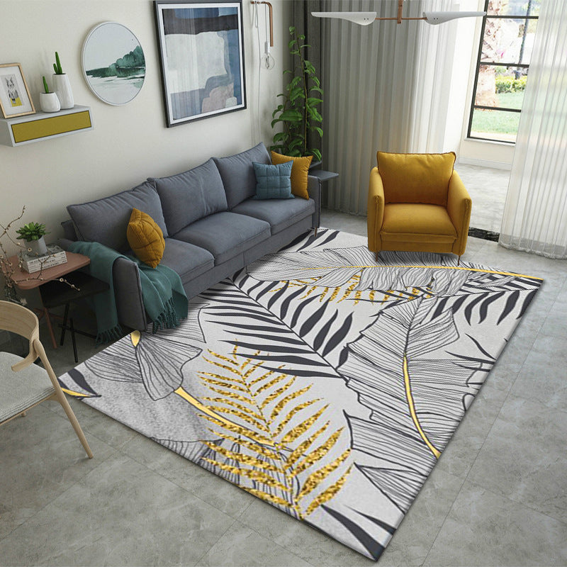 Modern abstract living room rug by WinniHouse with artistic design, featuring vibrant colors and contemporary style.