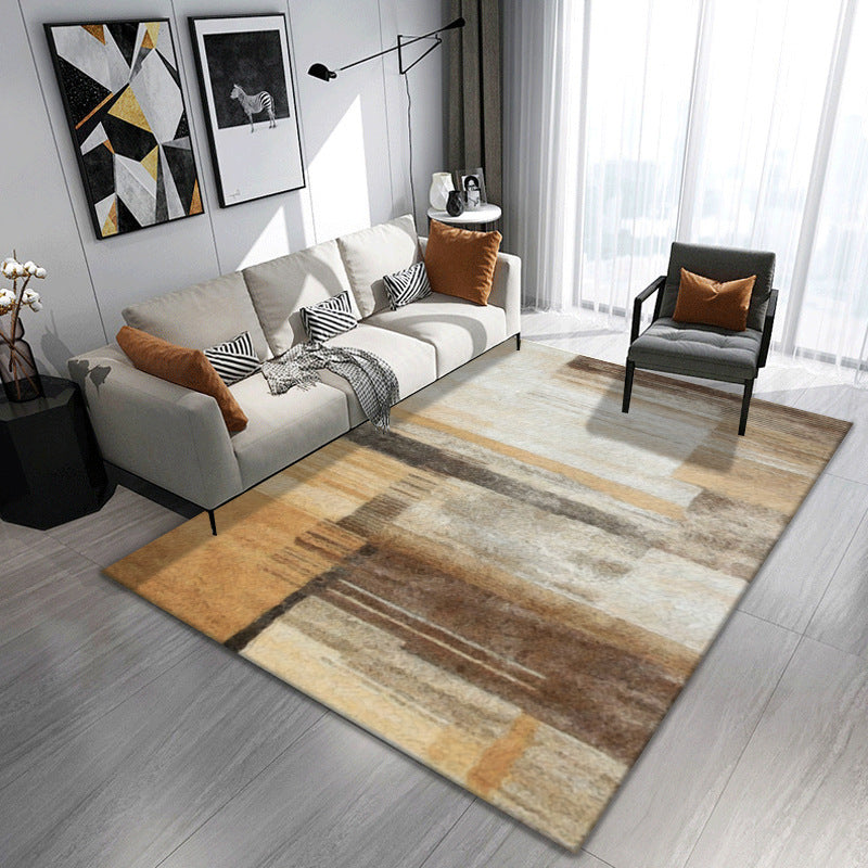 Modern abstract living room rug by WinniHouse featuring artistic, colorful design perfect for contemporary home decor.