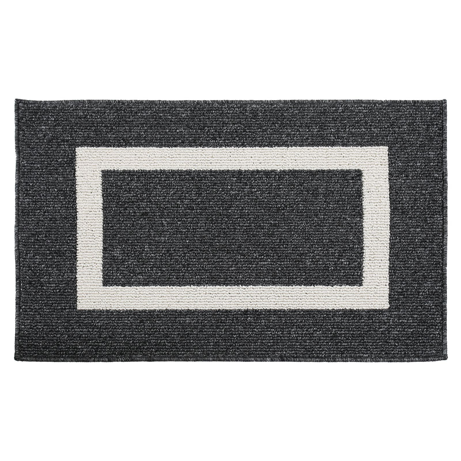 Modern rug with geometric border by WinniHouse, featuring an anti-slip backing, suitable for contemporary home decor.