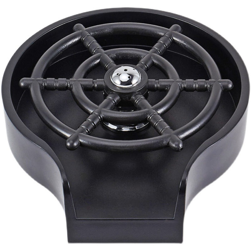 WinniHouse bar counter cup washer sink with high-pressure spray and automatic faucet for coffee pitcher and kitchen cup cleaning.