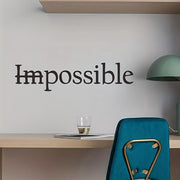 Bilingual motivational wall decal with "Imposible" to "No Imposible" quote, removable plastic film for home, office, or classroom decor