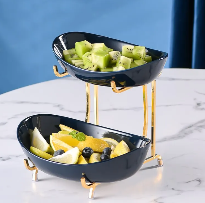 Wooden fruit tray for home use by WinniShop, featuring a spacious, elegant design for serving fresh fruit.