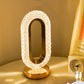WinniHouse luxury oval glass table lamp with USB charging port, decorative night light for living room, bedroom, or festive decor.