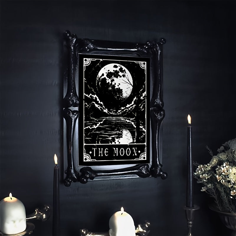 Set of 6 black and white tarot posters by WinniHouse, modern wall art for living room or bedroom decor, unframed.