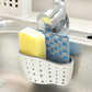 WinniHouse multifunctional sink sponge rack with adjustable strap, hanging bag for kitchen and bathroom organization and drainage.
