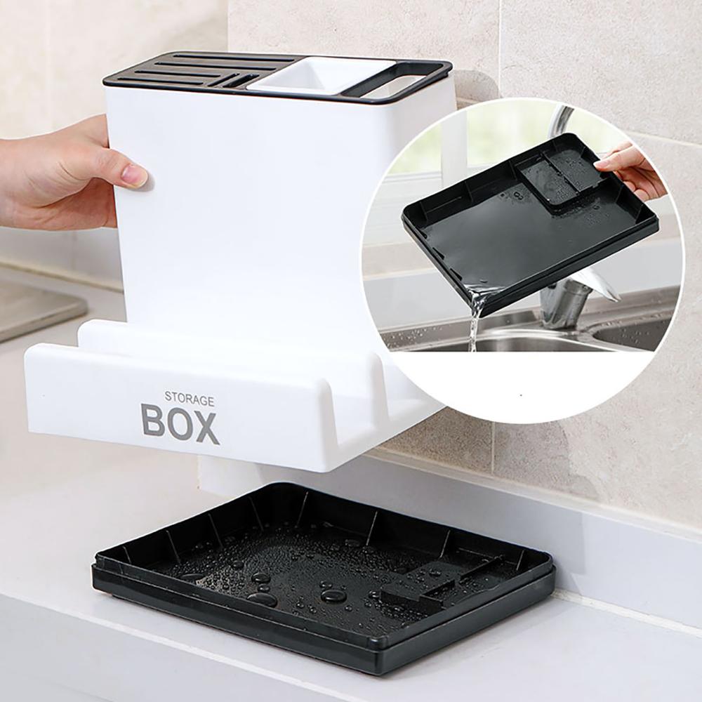 Multifunctional kitchen organizer by WinniHouse with slots for knives and utensils, keeping your kitchen tidy and organized.