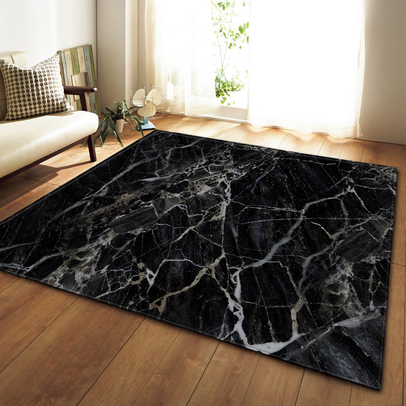 Marble effect premium rug by WinniHouse, modern elegance for living room or bedroom decor, soft textured surface in neutral tones.