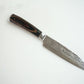 Set of 6 professional Damascus-style knives with premium wooden handles by WinniHouse, showcasing sharp blades and elegant craftsmanship.