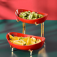 Wooden fruit tray for home use from WinniShop, showcasing a stylish, multi-tiered design with fresh fruits arranged on the tray.