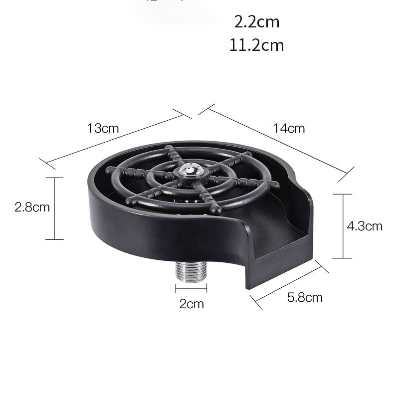 WinniHouse bar counter cup washer sink with high-pressure spray and automatic faucet for kitchen coffee pitcher and cup cleaning.