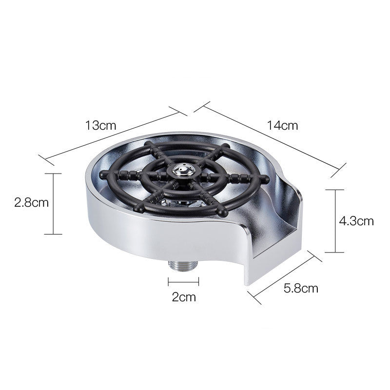 WinniHouse bar counter cup washer with high-pressure spray and automatic faucet for kitchen coffee pitcher and cup cleaning.