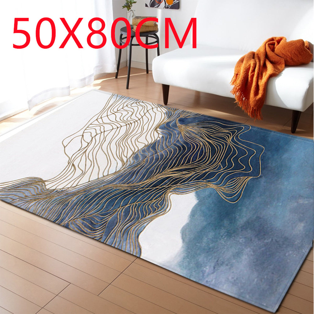 Luxury marble effect rug from WinniHouse, modern design ideal for living rooms and bedrooms, showcasing a stylish and elegant pattern.