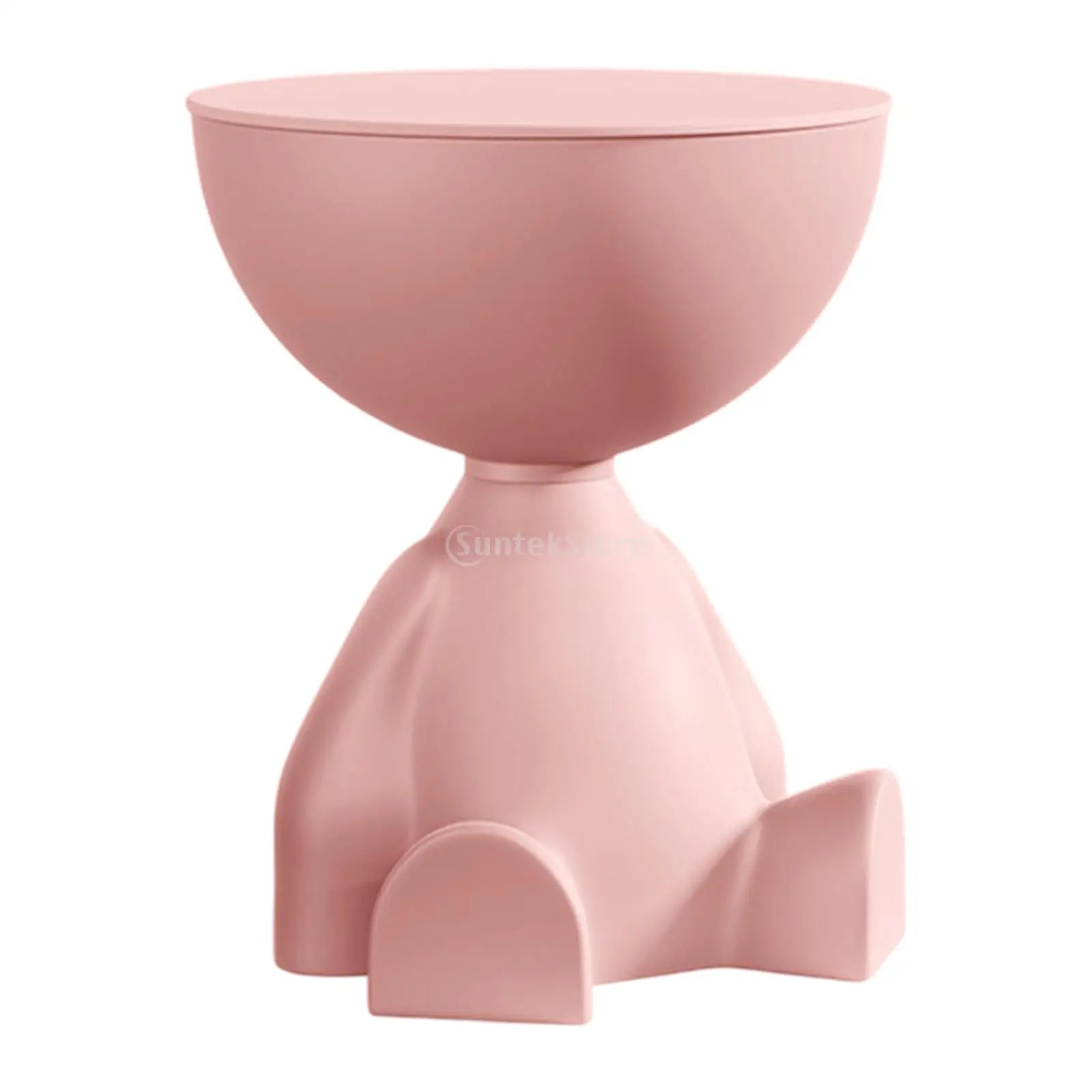 Wooden bear-shaped side table with creative design and storage space, perfect for living room or bedroom decor by WinniHouse.