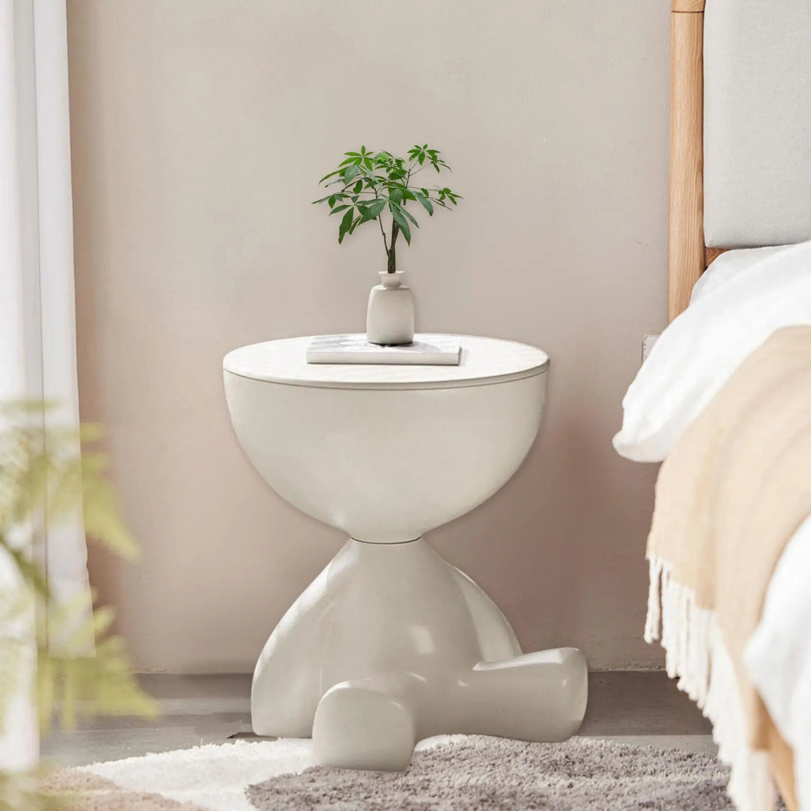 Cute bear-shaped side table with creative design and storage, by WinniHouse. Wooden surface with playful animal shape.