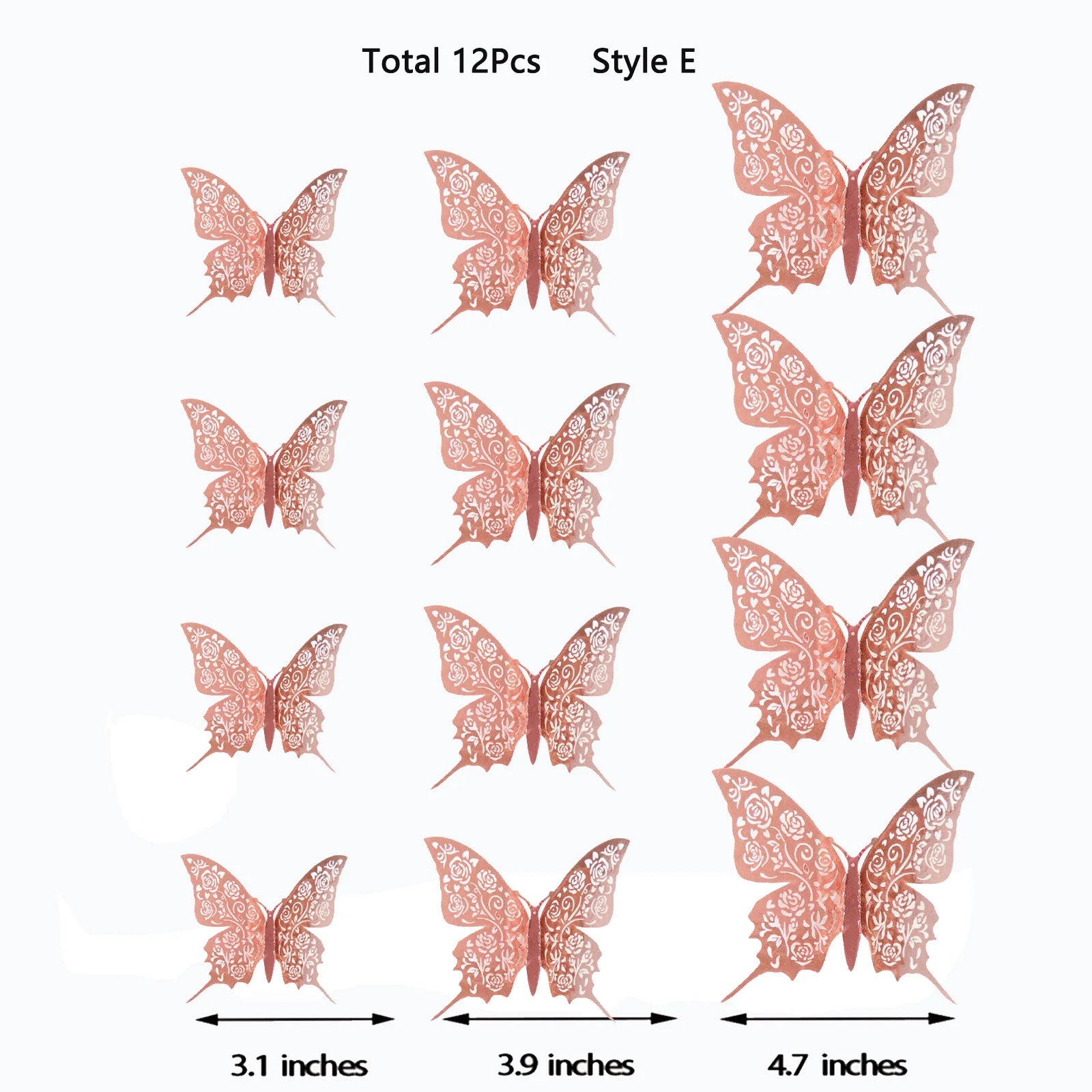 Blue 3D butterfly wall decals by WinniHouse, featuring hollow design, perfect for wall decoration and interior style.