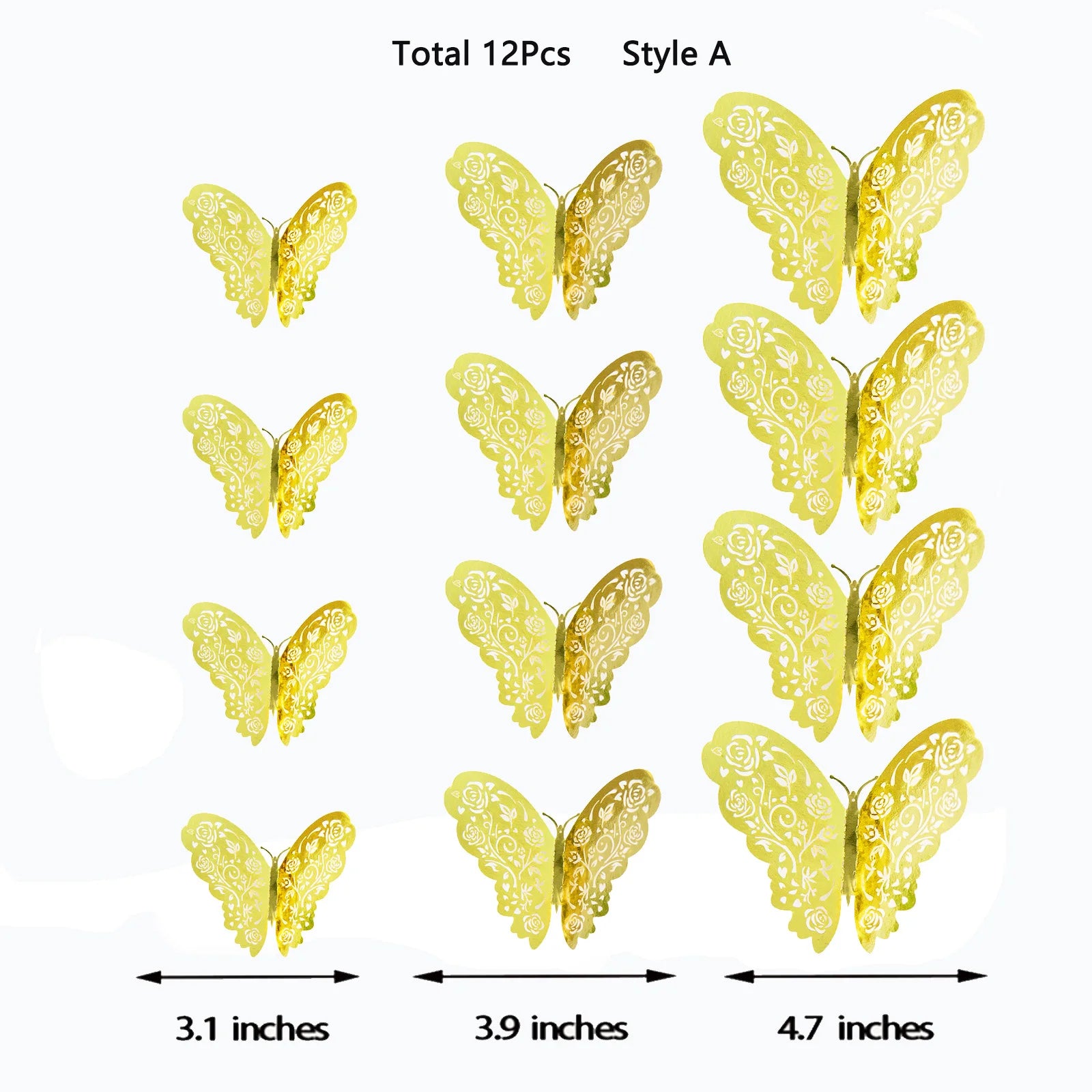 Blue 3D butterfly wall stickers by WinniHouse, featuring hollow design and vibrant colors for decorative wall decor.