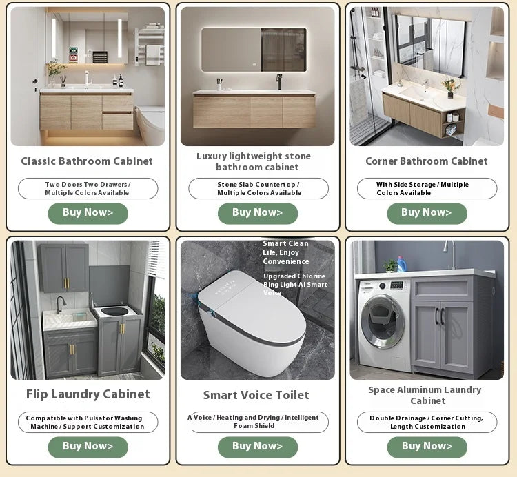 Modern minimalist light luxury WinniShop bathroom vanity with integrated basin, hand wash area, and toilet washstand, sleek and stylish design.