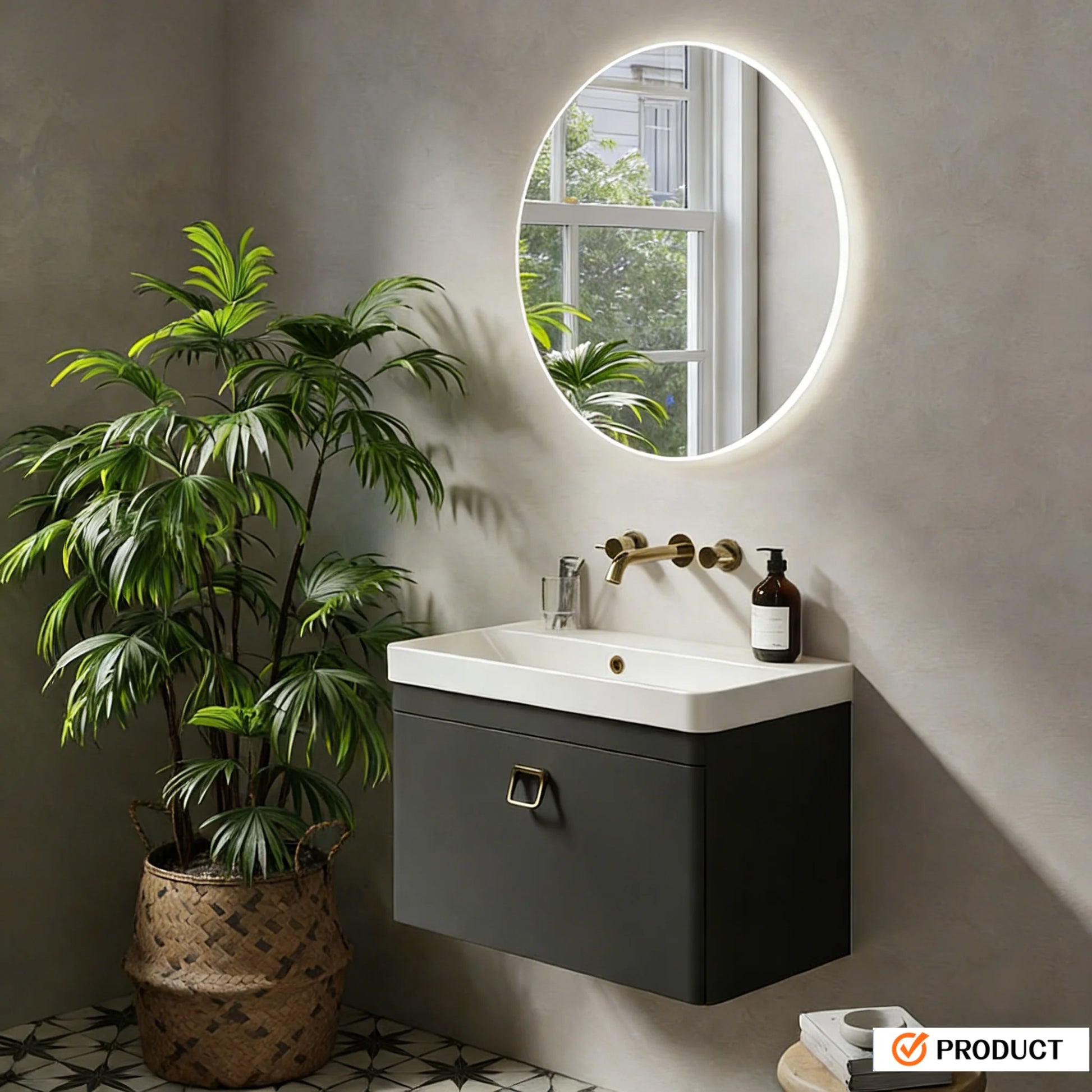 Modern waterproof bathroom cabinets by WinniShop with moisture resistance and easy assembly, ideal for home or hotel renovations.