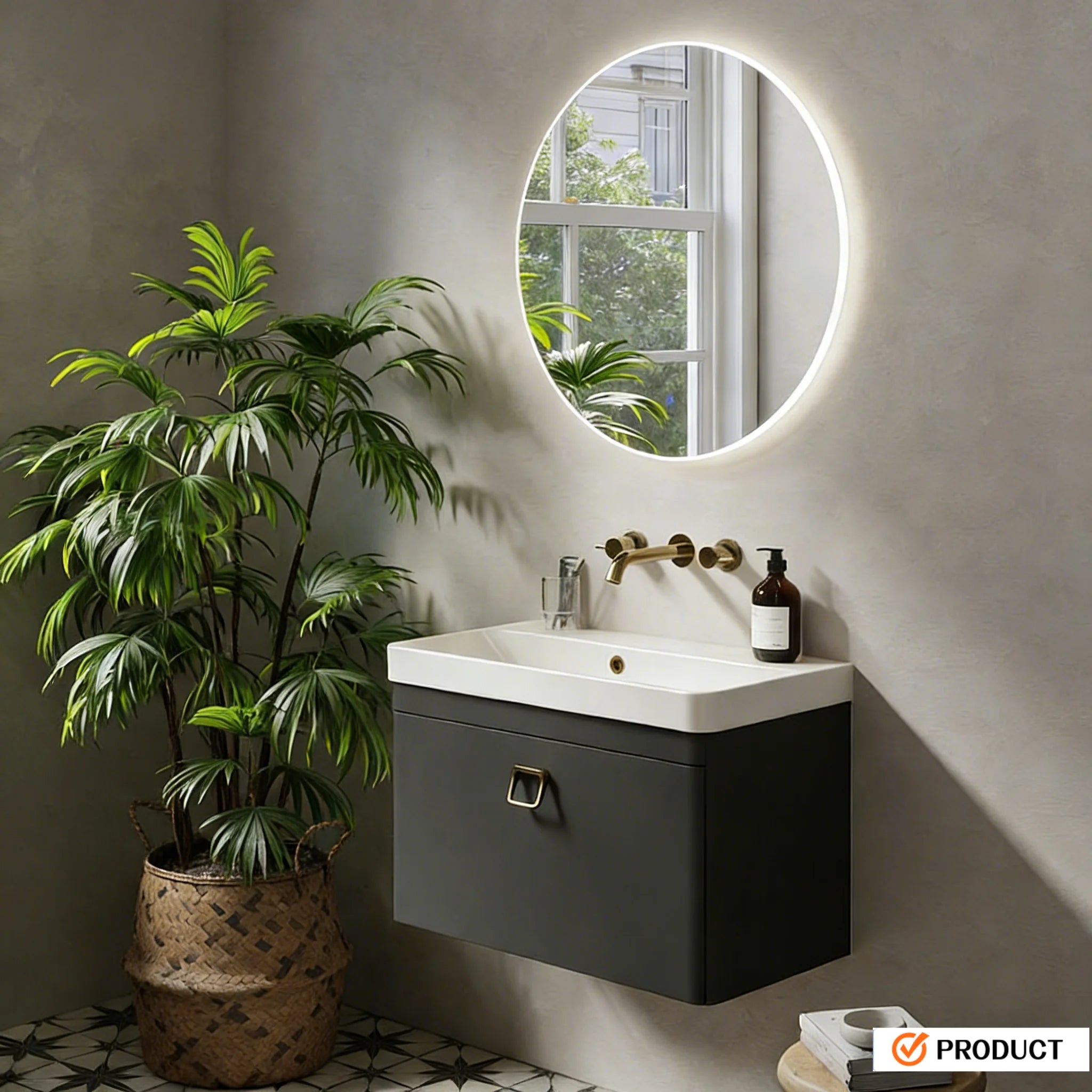 Modern waterproof bathroom cabinets by WinniShop with moisture resistance and easy assembly, ideal for home or hotel renovations.