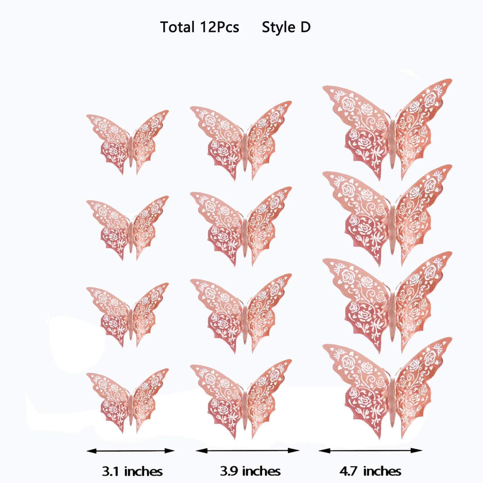 Blue 3D butterfly wall stickers by WinniHouse, featuring hollow design and vibrant butterfly patterns for decorative wall decor.