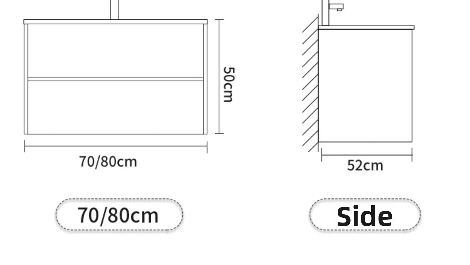 Modern minimalist bathroom vanity set by WinniShop with integrated basin, hand and face washing area, and sleek washstand design.