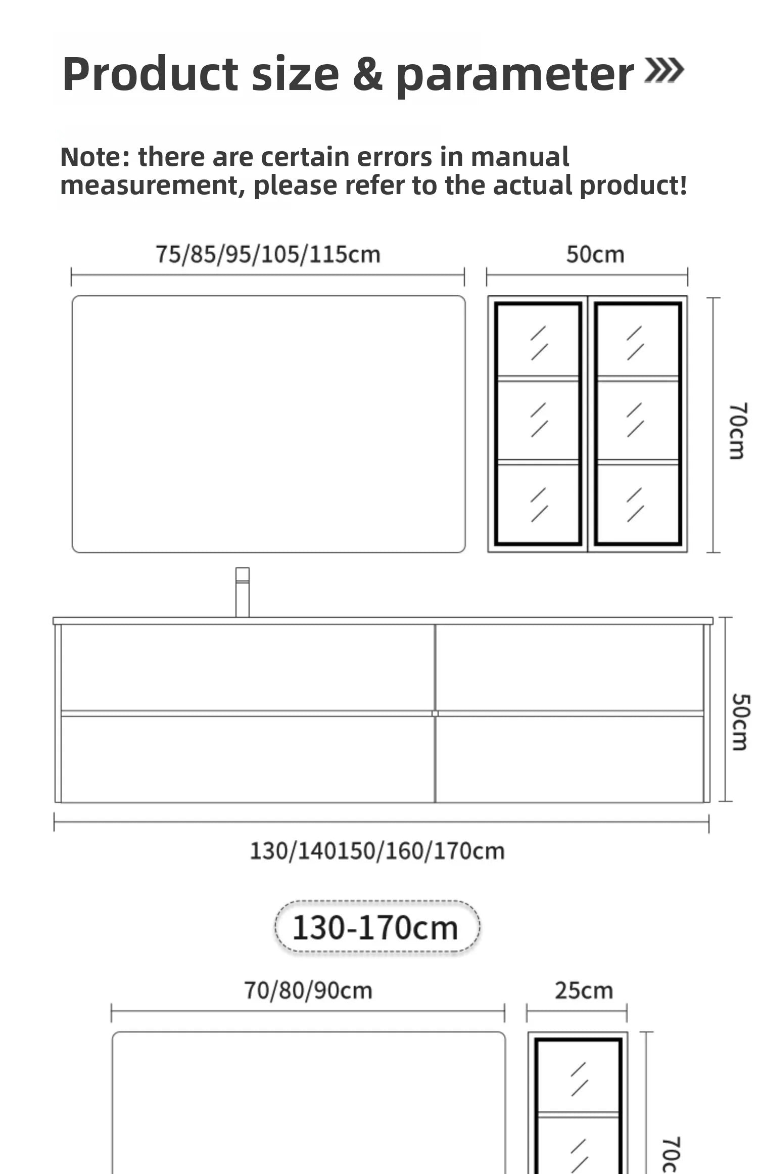 Modern minimalist bathroom vanity set with integrated basin, featuring a sleek design and hand and face washing areas.