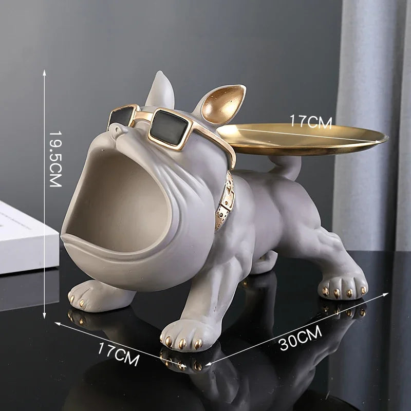 30 cm bulldog figurine by WinniHouse with a storage box, ideal for home decor, featuring a detailed ceramic bulldog design.