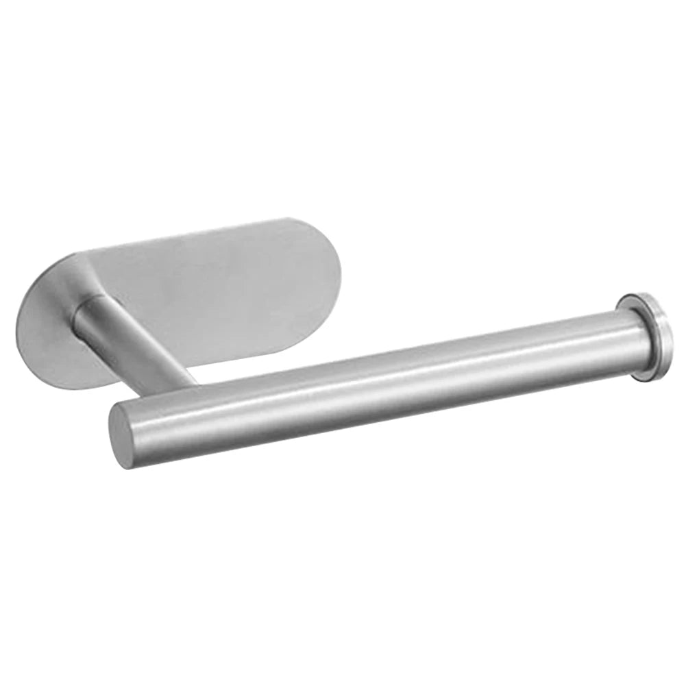 WinniHouse stainless steel adhesive toilet paper holder and bathroom storage organizer, wall-mounted without drilling