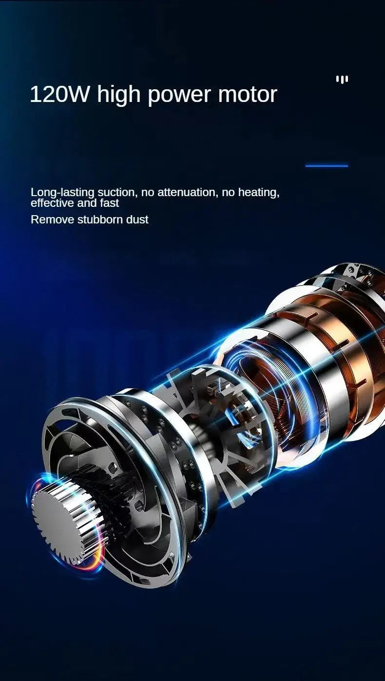 Portable WinniShop LEIBOO car vacuum cleaner with 10000PA suction, cordless mini handheld device for vehicle cleaning.