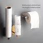WinniHouse stainless steel adhesive toilet paper holder with wall-mounted towel storage, no drilling, bathroom organization.