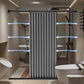 Foldable magnetic shower curtain from WinniHouse with easy-to-adhere suction cups, designed for quick installation and waterproof privacy.
