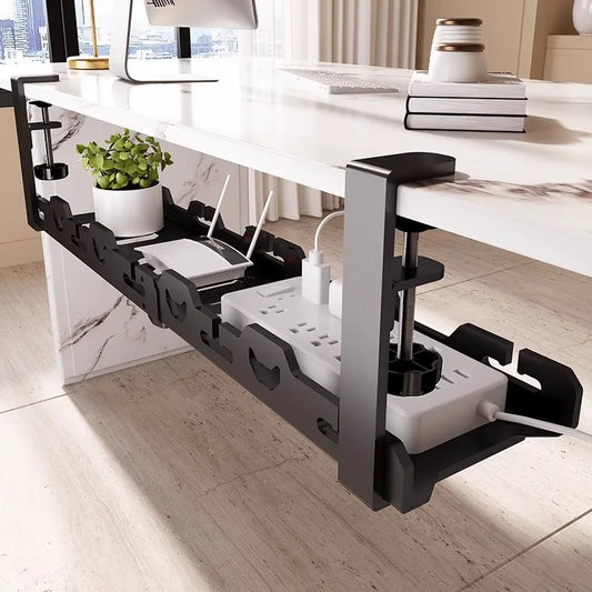 Wire desk organizer for home office by WinniHouse, featuring compartments for pens, cables, and small office supplies.