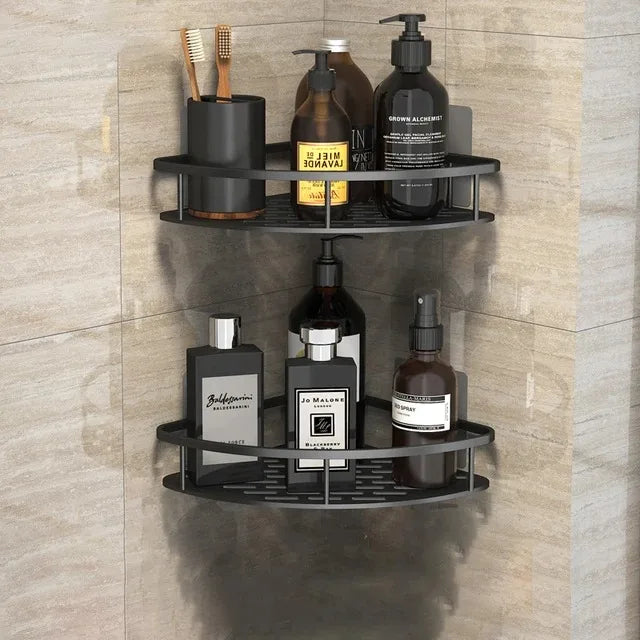 WinniHouse bathroom wall storage shelf with multiple compartments for shower organization and shampoo accessories.
