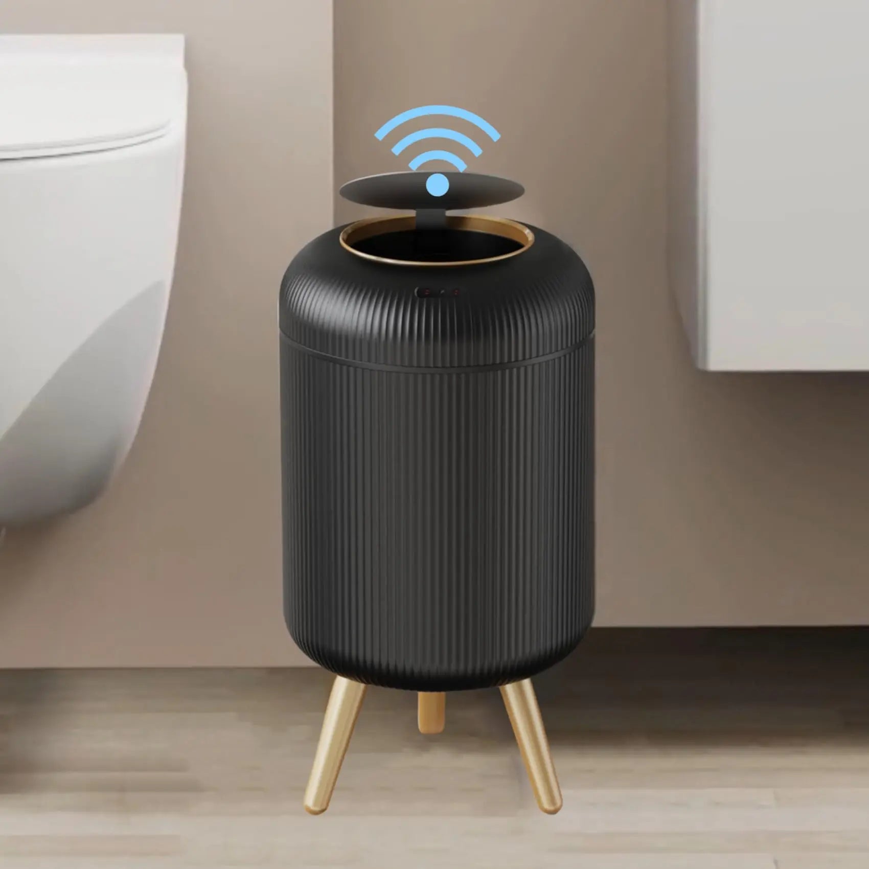 WinniHouse automatic sensor trash can with motion-activated lid and sleek design, ideal for modern home or office use.