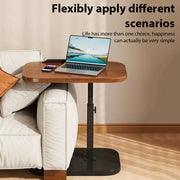 Adjustable height side table from WinniShop with a wooden top, suitable for coffee, tea, or bedside use in home or office settings.