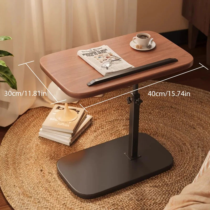 WinniShop adjustable side table with height control, portable coffee and nightstand for bedroom, sofa, or office reception.