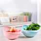 Plastic rice strainer from WinniHouse, kitchen colander for washing rice, fruits, and vegetables, with drainage holes.