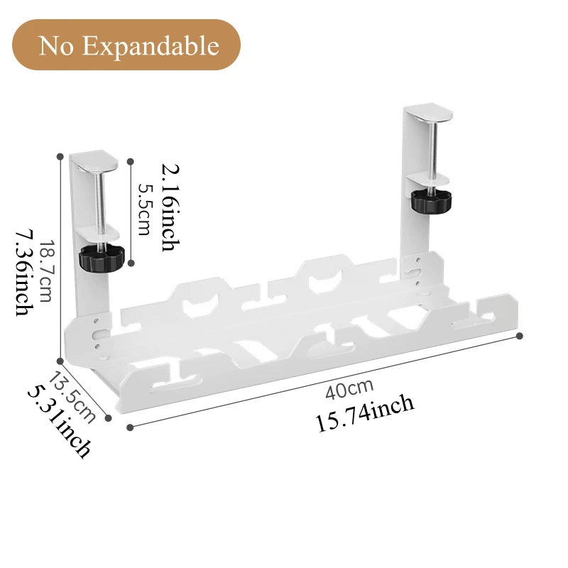 Wire desk organizer for home office by WinniHouse, featuring compartments for stationery and cables on a clean workspace.