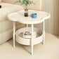 Round modern elegant side table with storage shelf, lightweight design suitable for living rooms and bedrooms, by WinniShop.
