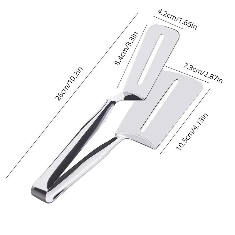 WinniHouse stainless steel fish fillet clip and barbecue tongs, kitchen utensils for grilling and meat handling.