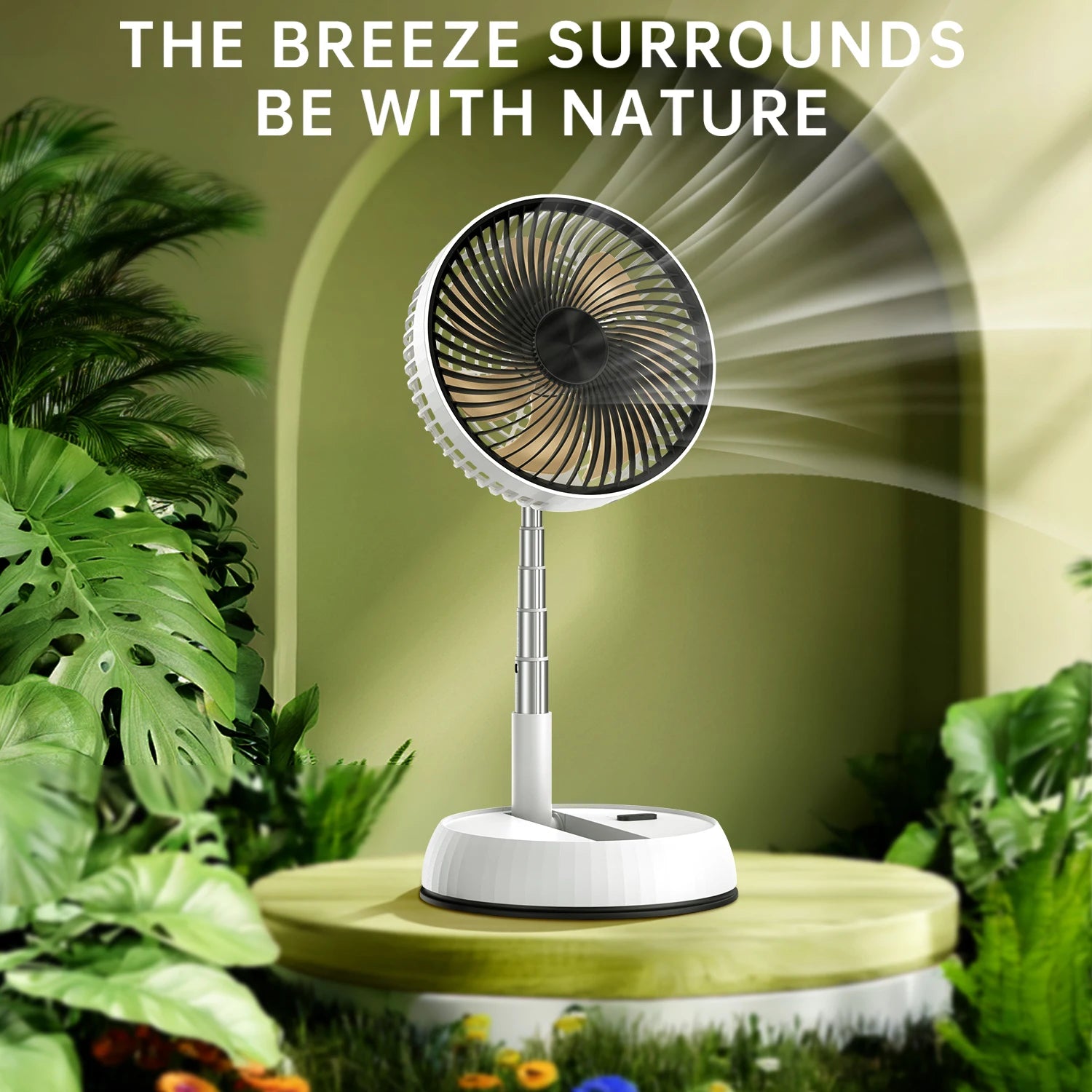 Portable WinniHouse air cooler fan with remote control, foldable design, and adjustable settings for cooling comfort.