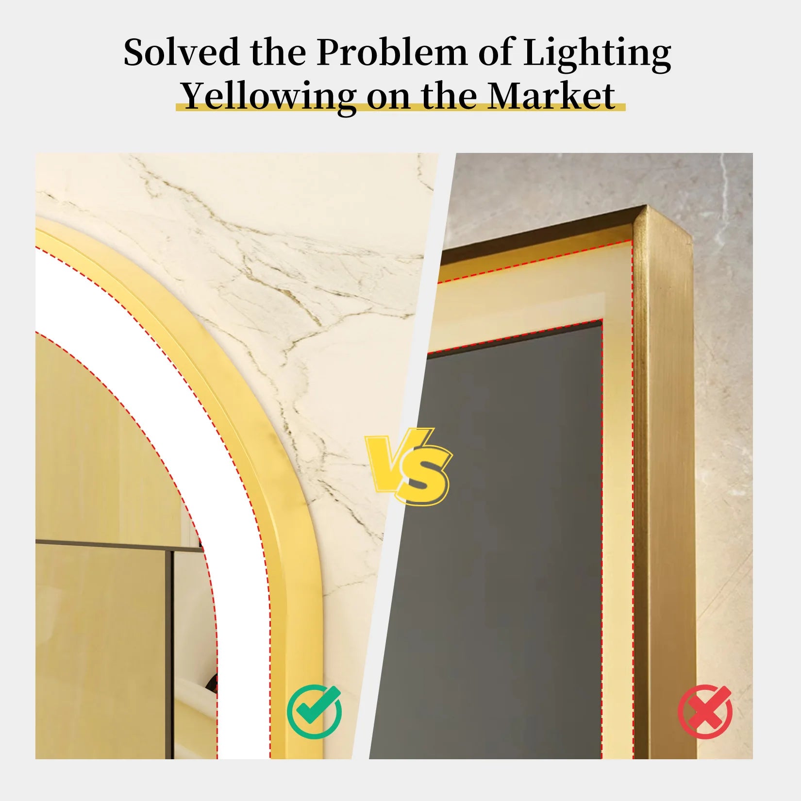 Large oval LED bathroom mirror with wall mount, adjustable lighting, anti-fog memory frame, illuminated vanity mirror by WinniShop