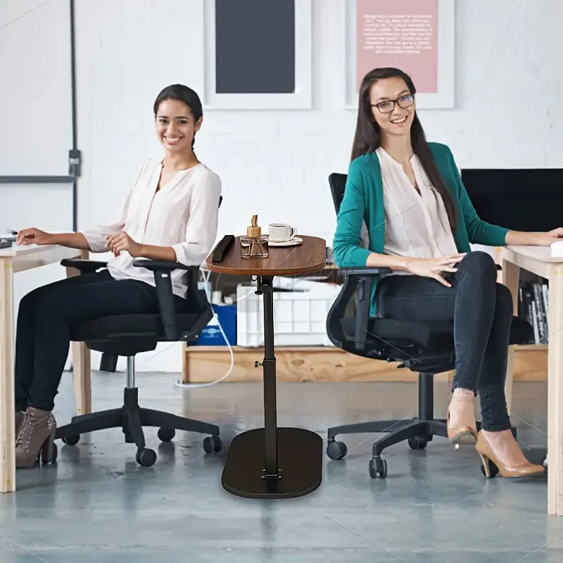 Adjustable height side table by WinniShop, portable coffee or tea table for bedroom, sofa, or office reception, with a modern design.