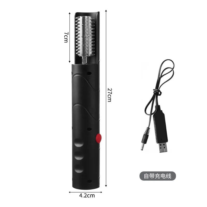 Portable waterproof electric fish scaler by WinniHouse, showing the compact ergonomic design and stainless steel scraping surface.