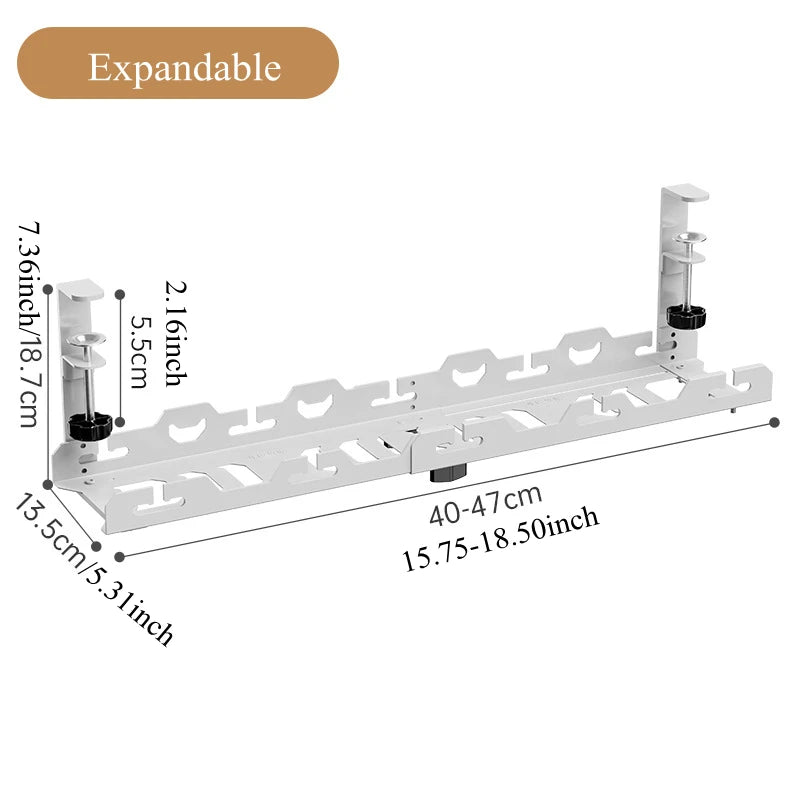 Wire desk organizer for home office by WinniHouse, with multiple compartments for pens, cables, and small office supplies.